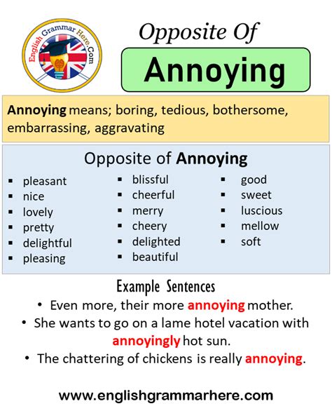 annoying antonym